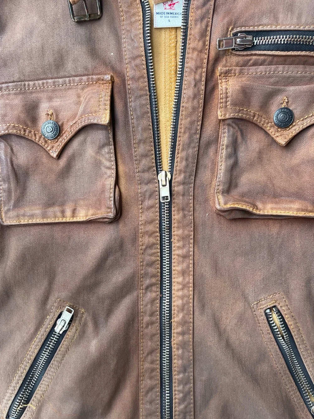 True Religion Chad Badlands Moto Jacket - Waxed Cotton Canvas